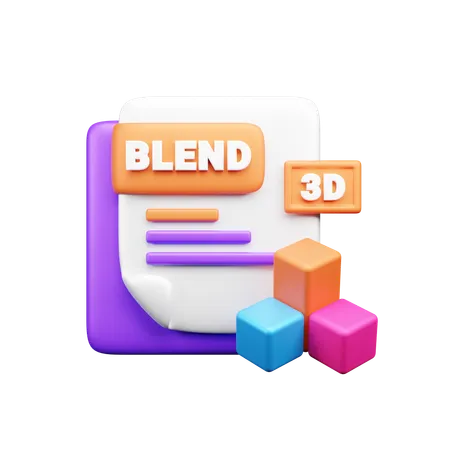 블렌드 파일 확장자  3D Icon