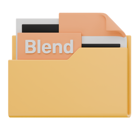 Blend File Folder  3D Icon