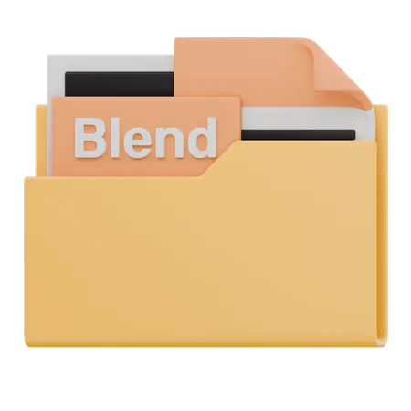 Blend File Folder  3D Icon