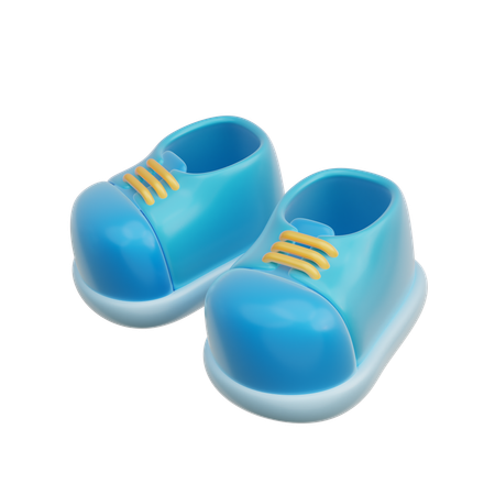 Chaussures bébé bleues  3D Icon