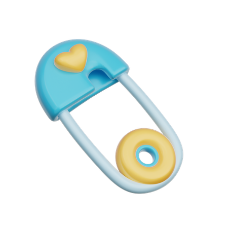 Épingle à nourrice bleue pour bébé  3D Icon