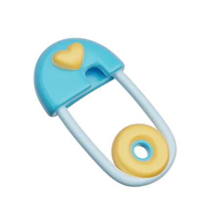 Épingle à nourrice bleue pour bébé  3D Icon