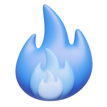 Bleu feu  3D Icon