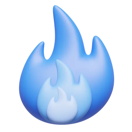 Bleu feu  3D Icon