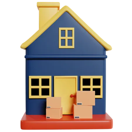 Maison De Jouets Bleue Shopping  3D Illustration