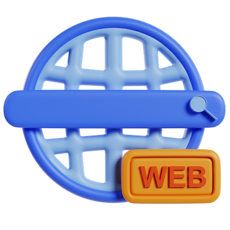 Web bleu avec bouton de référencement  3D Icon