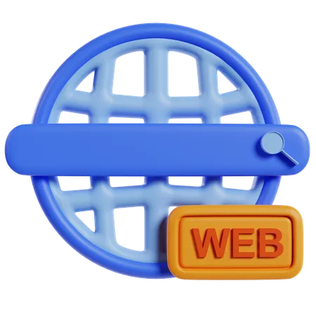 Web bleu avec bouton de référencement  3D Icon