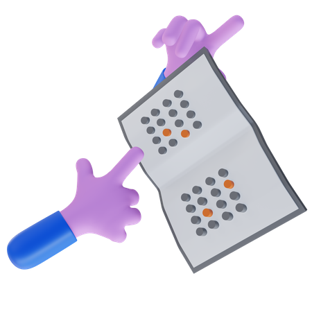 Blindenschrift-Buchlesung  3D Icon