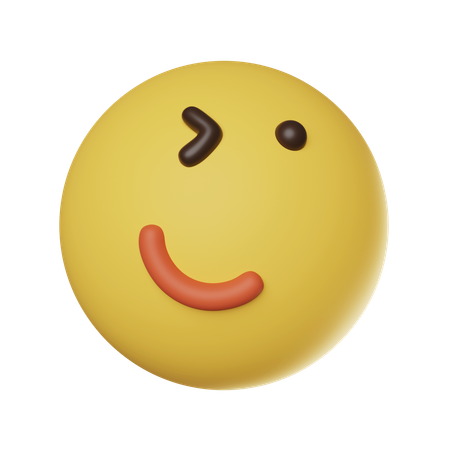 Blinkendes Gesicht-Emoticon  3D Icon