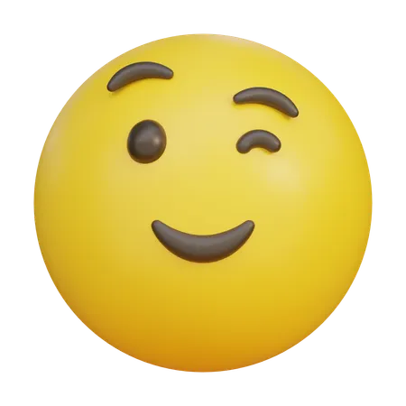 Blinking Face Emoji  3D Icon
