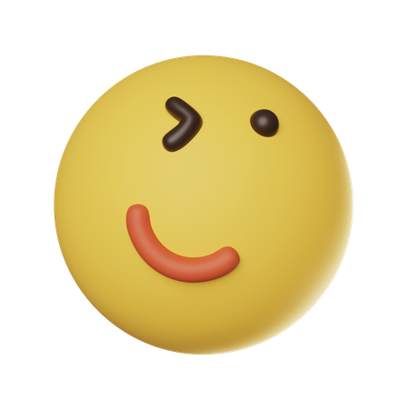 Blinking Face Emoticon  3D Icon