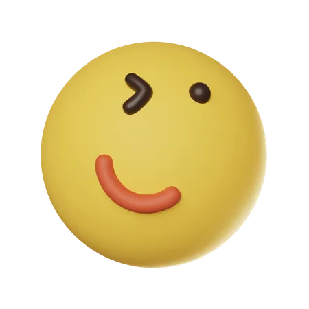 Blinking Face Emoticon  3D Icon
