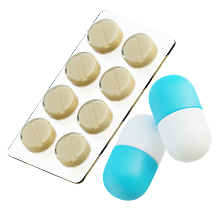 Blister Pack With Pills Medicine  3D Icon
