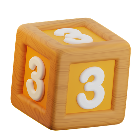 Bloc de 3 chiffres  3D Icon