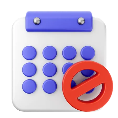 Bloquer le calendrier  3D Icon