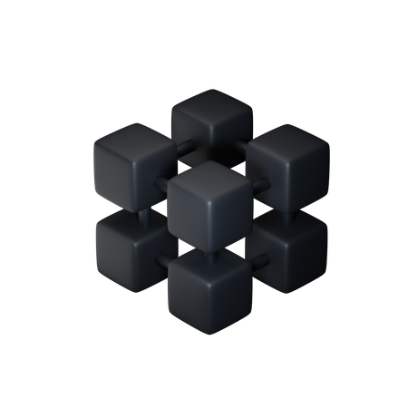 Maillon de chaîne de bloc  3D Icon