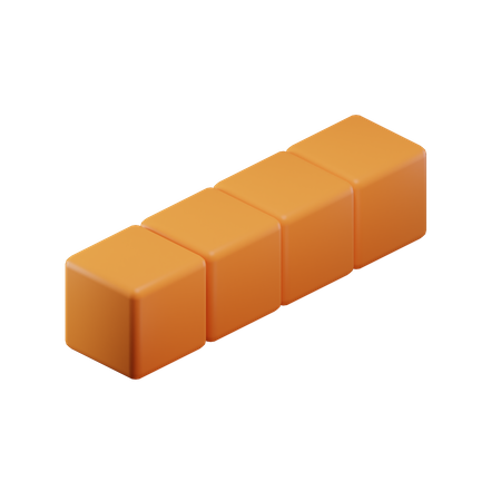 Bloc Tetris droit et long  3D Icon