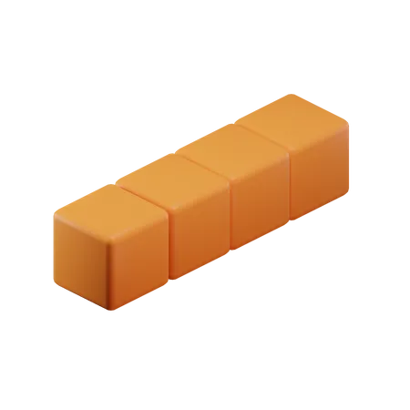 Bloc Tetris droit et long  3D Icon