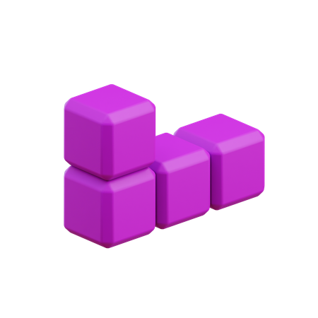 Bloc Tetris en forme de L  3D Icon