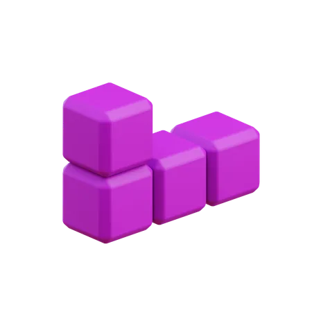 Bloc Tetris en forme de L  3D Icon