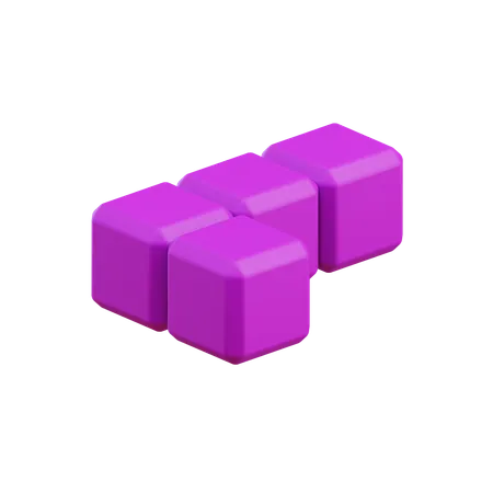 Bloc Tetris en forme de L1  3D Icon