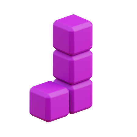 Bloc Tetris en forme de L12  3D Icon