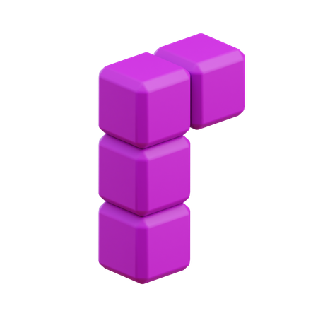 Bloc Tetris en forme de L4  3D Icon