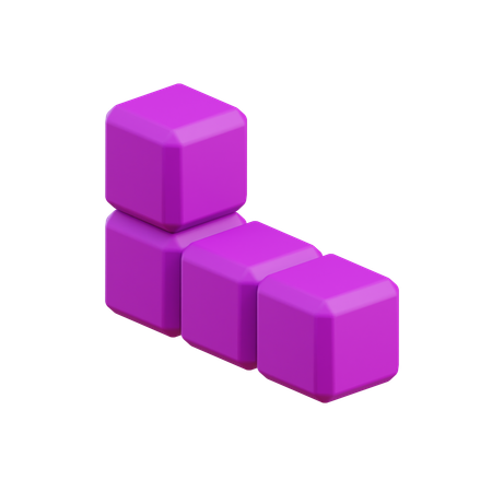 Bloc Tetris en forme de L7  3D Icon