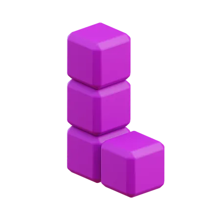 Bloc Tetris en forme de L9  3D Icon