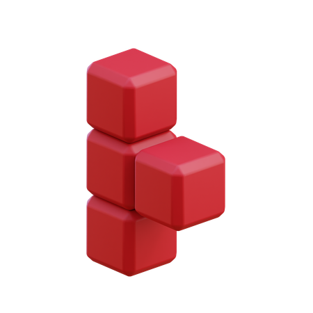 Bloc Tetris en forme de T  3D Icon