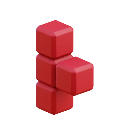 Bloc Tetris en forme de T  3D Icon