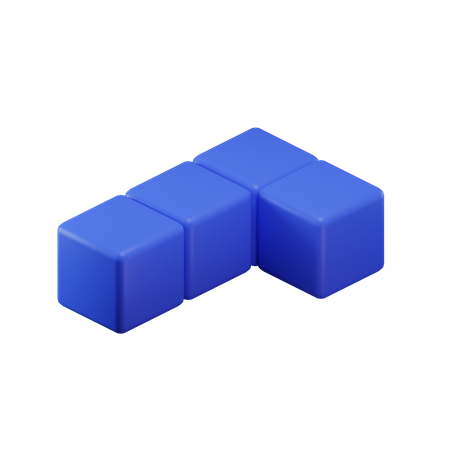 Bloc Tetris en forme de L  3D Icon