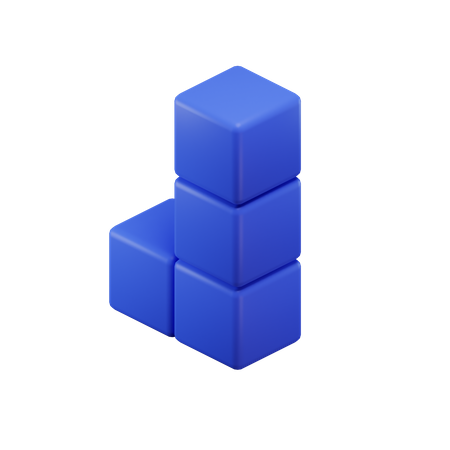 Bloc Tetris en forme de L  3D Icon