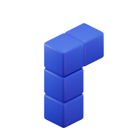 Bloc Tetris en forme de L  3D Icon