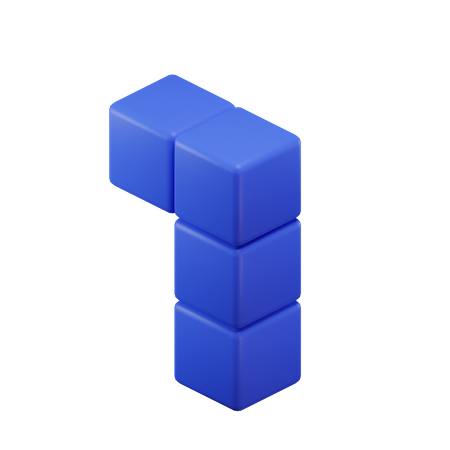 Bloc Tetris en forme de L  3D Icon