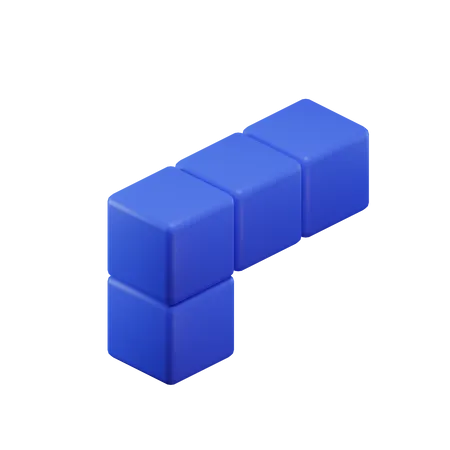 Bloc Tetris en forme de L  3D Icon