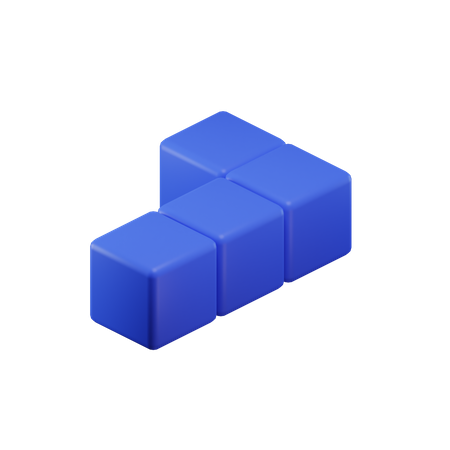 Bloc Tetris en forme de L  3D Icon