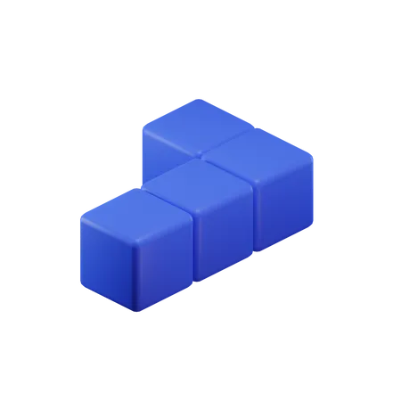 Bloc Tetris en forme de L  3D Icon