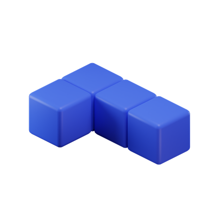 Bloc Tetris en forme de L  3D Icon