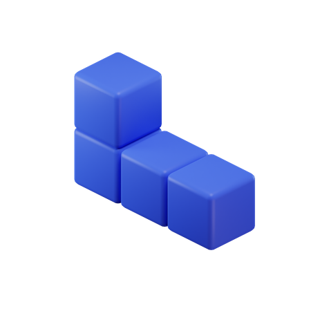 Bloc Tetris en forme de L  3D Icon