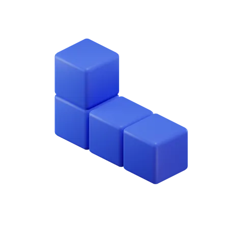 Bloc Tetris en forme de L  3D Icon