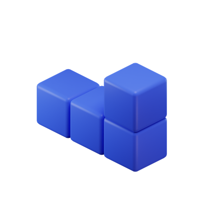 Bloc Tetris en forme de L  3D Icon