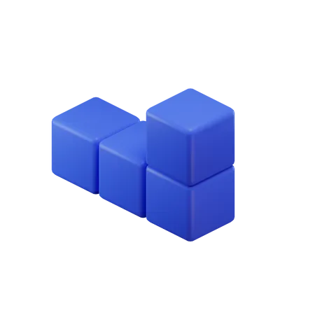 Bloc Tetris en forme de L  3D Icon