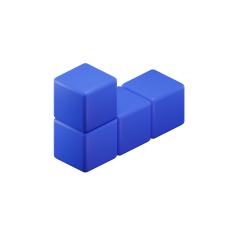 Bloc Tetris en forme de L  3D Icon