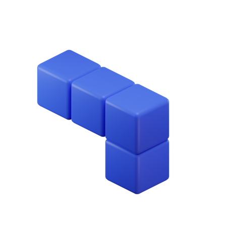 Bloc Tetris en forme de L  3D Icon