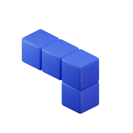 Bloc Tetris en forme de L  3D Icon