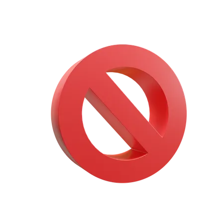 Ban Stop Block Prohibited Prohibition No Forbidden Sign Banned Restricted 3D Icon