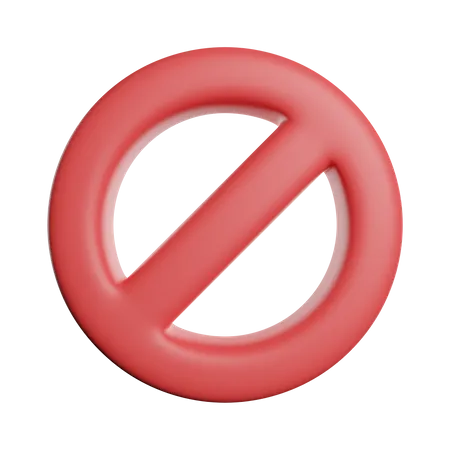Block Sign Banned 3D Icon