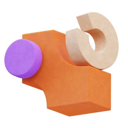 Block Abstract Shape 3D Icon