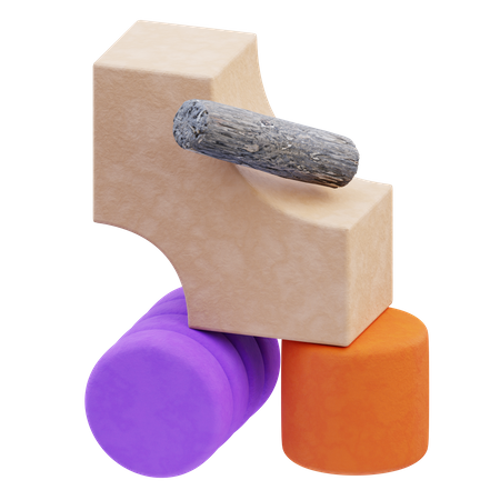 Abstrakte Blockform  3D Icon